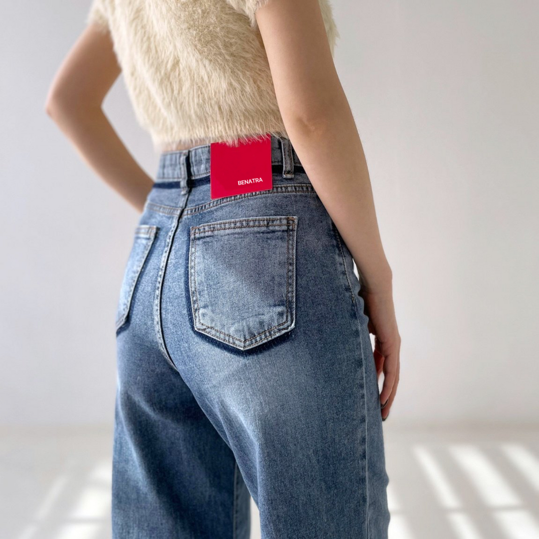 【SATIIIZ】Menver Track Banding Denim Pants SATIIIZ】Menver Track Banding Denim Pants